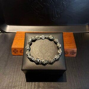 Chrome Hearts Black and Silver Bracelet,Unisex